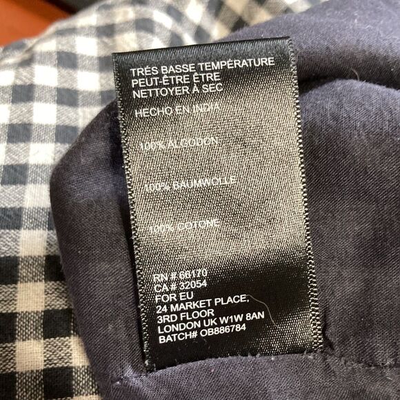 URBAN OUTFITTERS Rita Gingham Flutter Sleeve Button Cropped Top Womens Large - Picture 14 of 14